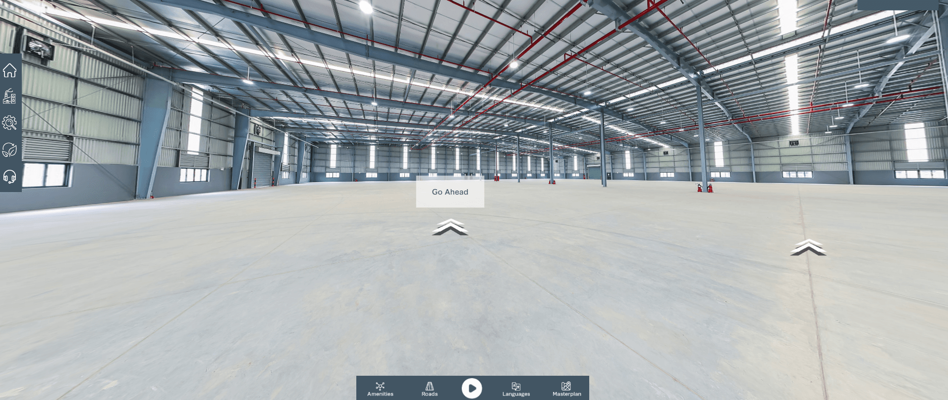 Industrial property virtual tour of a ready-built warehouse
